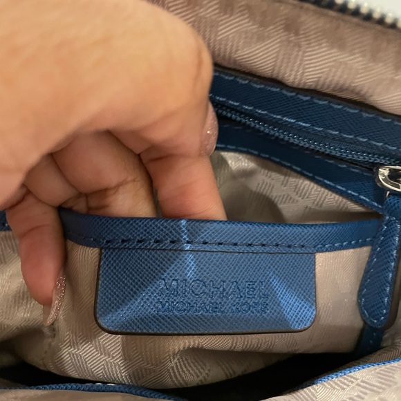 Michael Kors Steel Blue Satchel Leather Bag - Picture 8 of 11